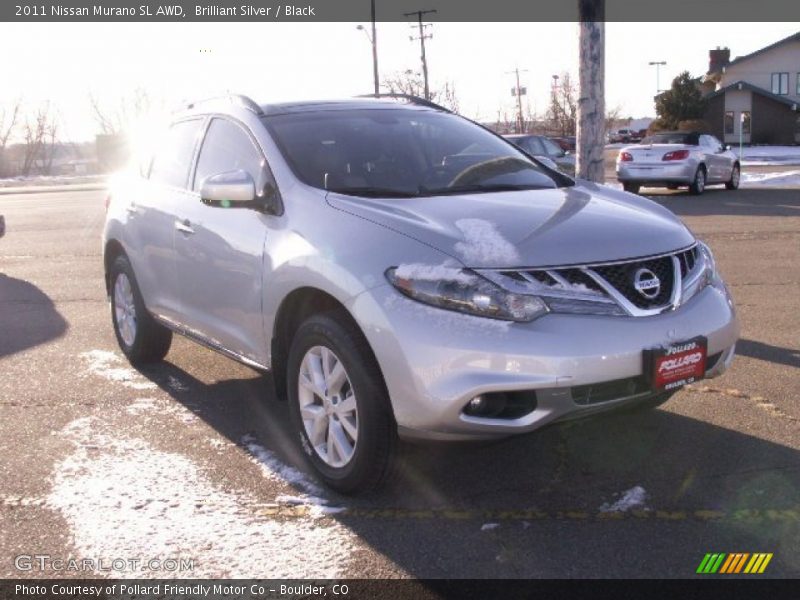 Brilliant Silver / Black 2011 Nissan Murano SL AWD