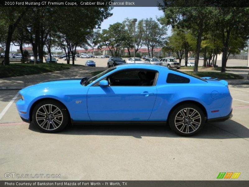 Grabber Blue / Charcoal Black 2010 Ford Mustang GT Premium Coupe