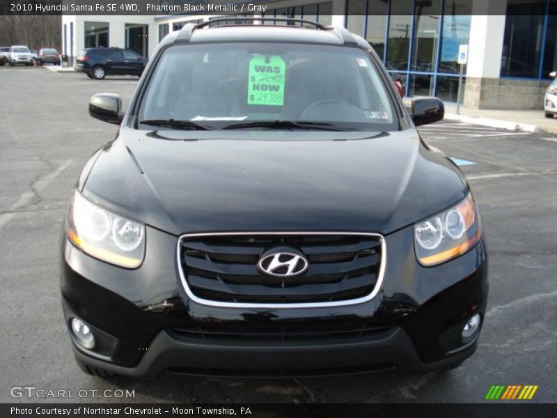 Phantom Black Metallic / Gray 2010 Hyundai Santa Fe SE 4WD