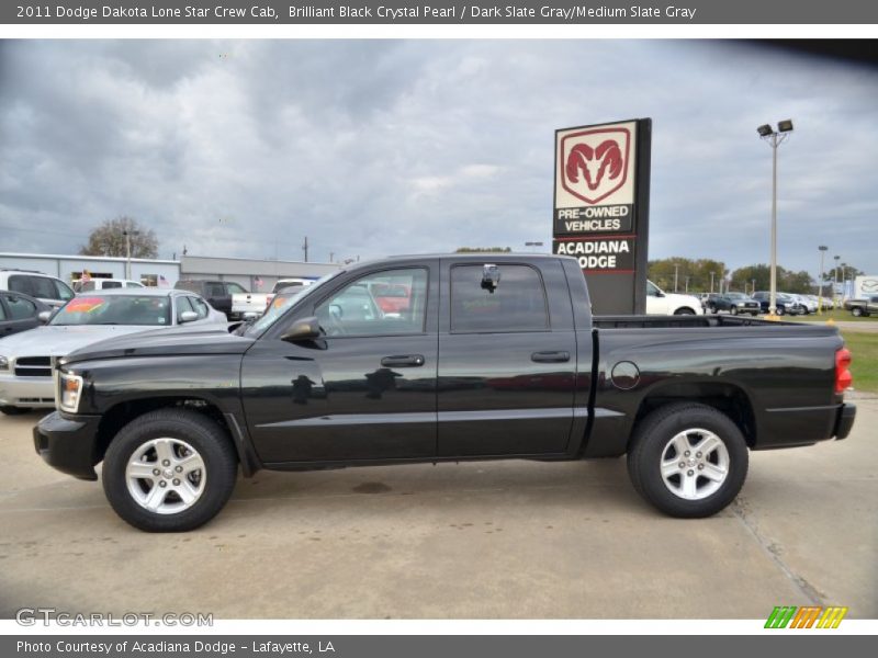 Brilliant Black Crystal Pearl / Dark Slate Gray/Medium Slate Gray 2011 Dodge Dakota Lone Star Crew Cab
