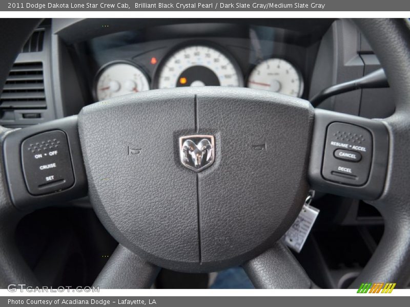 Brilliant Black Crystal Pearl / Dark Slate Gray/Medium Slate Gray 2011 Dodge Dakota Lone Star Crew Cab
