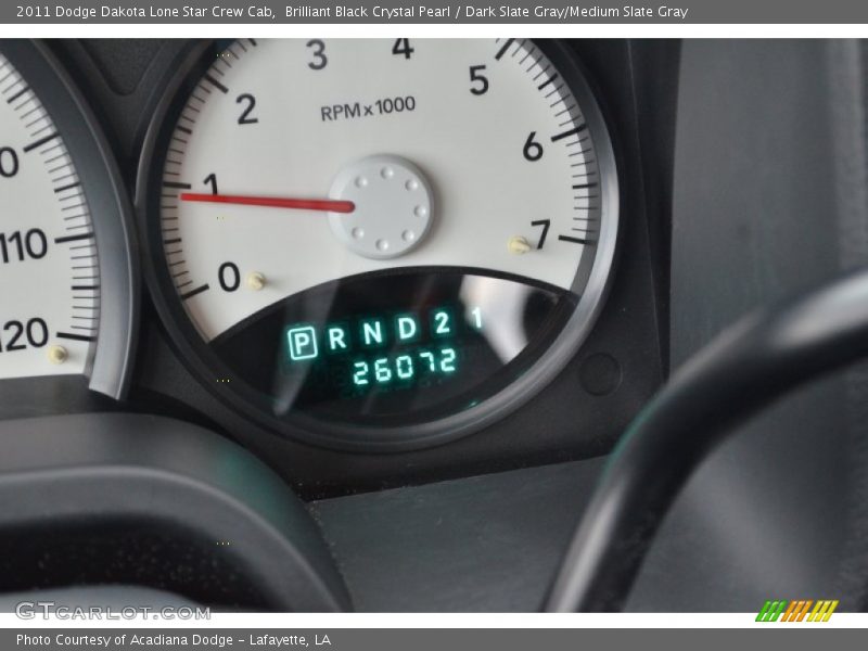 Brilliant Black Crystal Pearl / Dark Slate Gray/Medium Slate Gray 2011 Dodge Dakota Lone Star Crew Cab