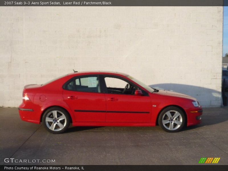 Laser Red / Parchment/Black 2007 Saab 9-3 Aero Sport Sedan