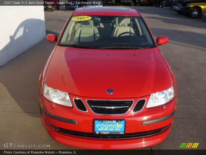 Laser Red / Parchment/Black 2007 Saab 9-3 Aero Sport Sedan