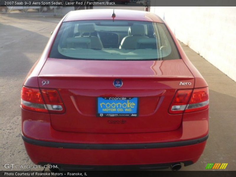 Laser Red / Parchment/Black 2007 Saab 9-3 Aero Sport Sedan