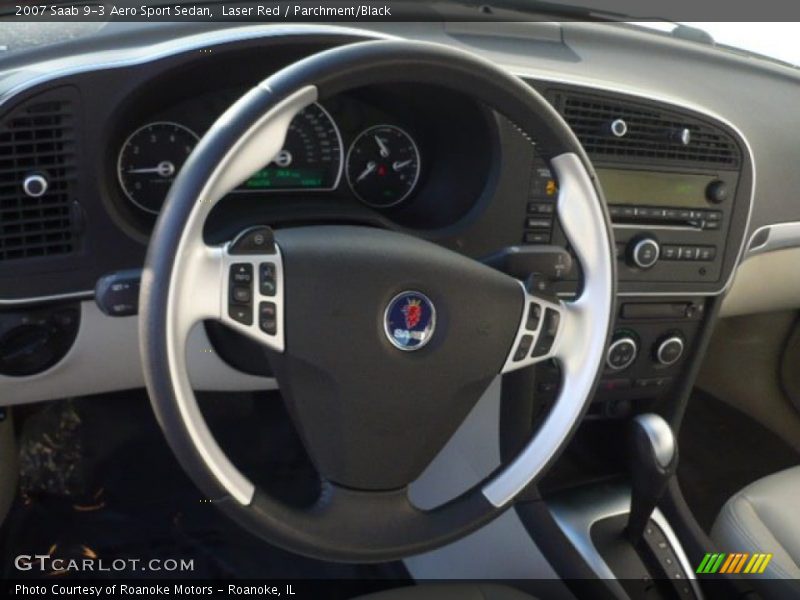 Laser Red / Parchment/Black 2007 Saab 9-3 Aero Sport Sedan