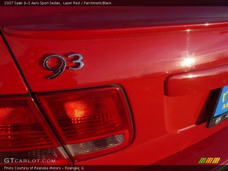 Laser Red / Parchment/Black 2007 Saab 9-3 Aero Sport Sedan