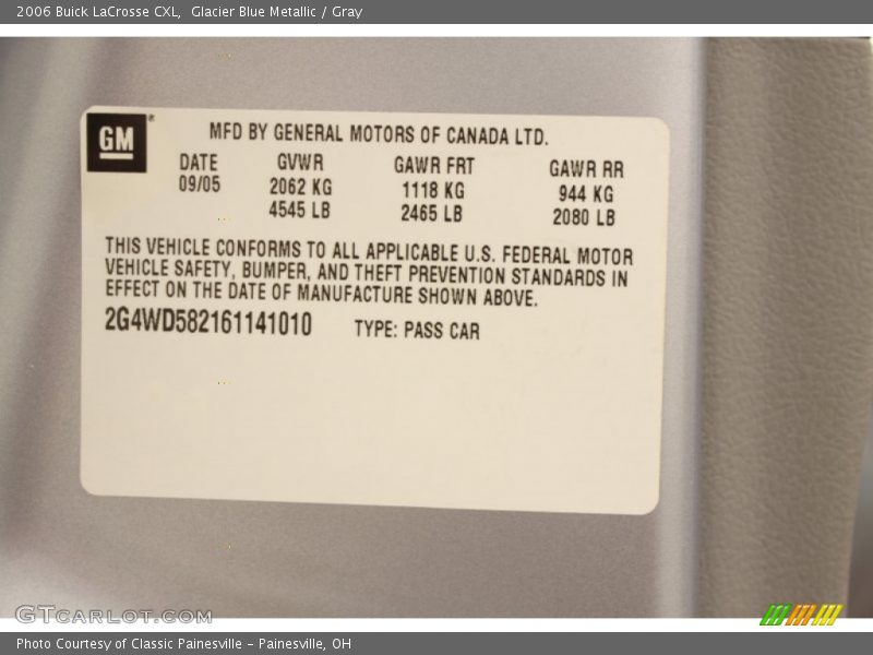Glacier Blue Metallic / Gray 2006 Buick LaCrosse CXL
