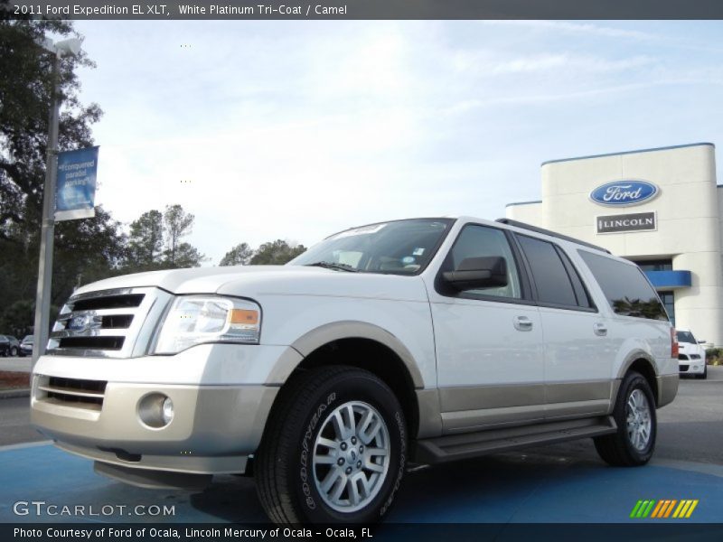 White Platinum Tri-Coat / Camel 2011 Ford Expedition EL XLT