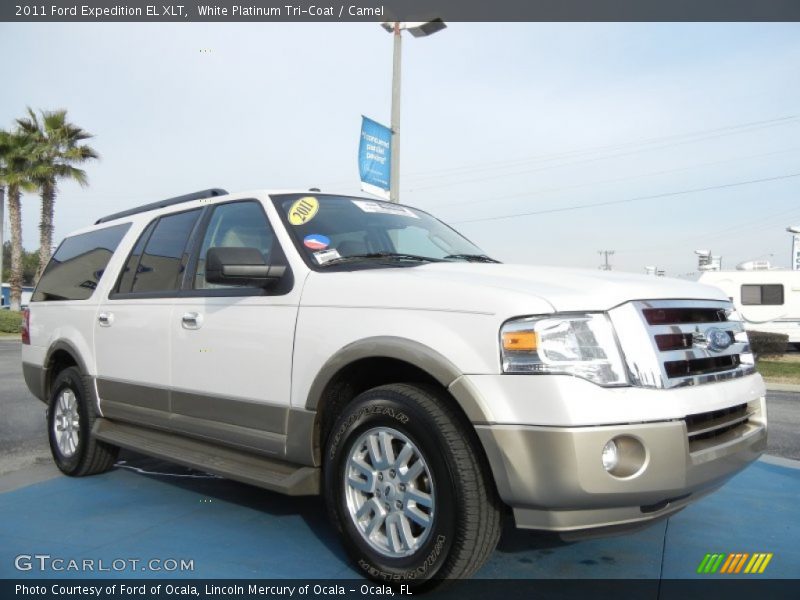 White Platinum Tri-Coat / Camel 2011 Ford Expedition EL XLT