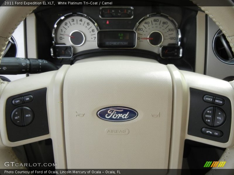 White Platinum Tri-Coat / Camel 2011 Ford Expedition EL XLT
