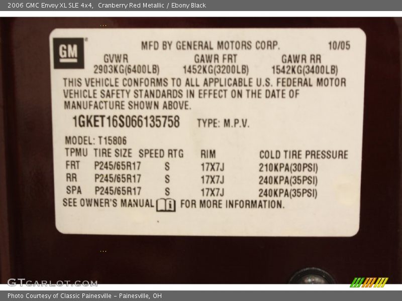 Cranberry Red Metallic / Ebony Black 2006 GMC Envoy XL SLE 4x4