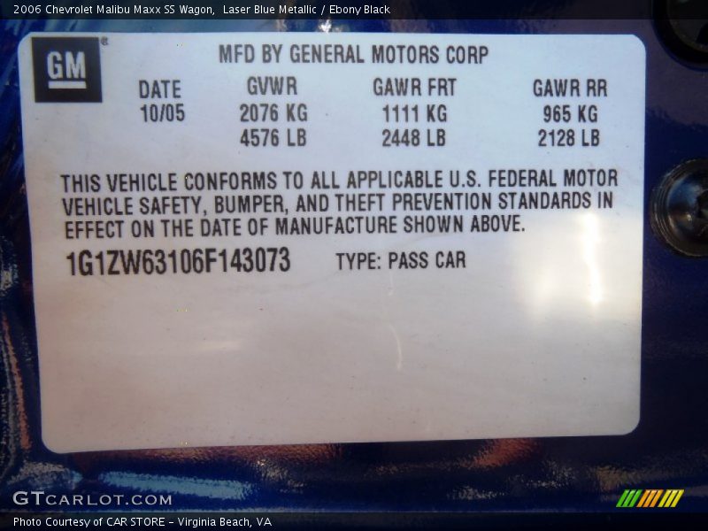 Laser Blue Metallic / Ebony Black 2006 Chevrolet Malibu Maxx SS Wagon