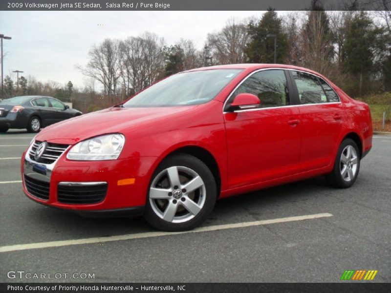 Salsa Red / Pure Beige 2009 Volkswagen Jetta SE Sedan