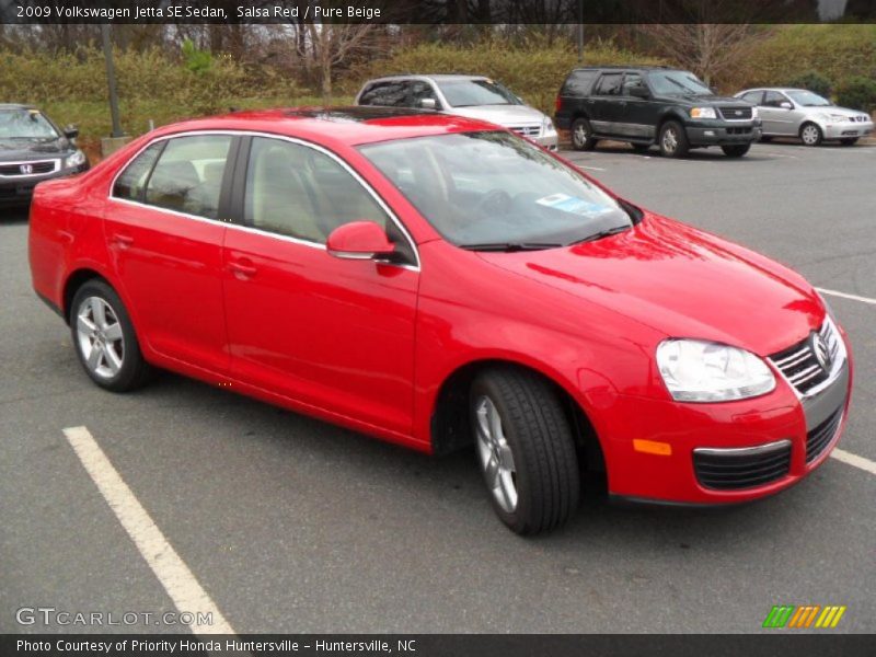 Salsa Red / Pure Beige 2009 Volkswagen Jetta SE Sedan