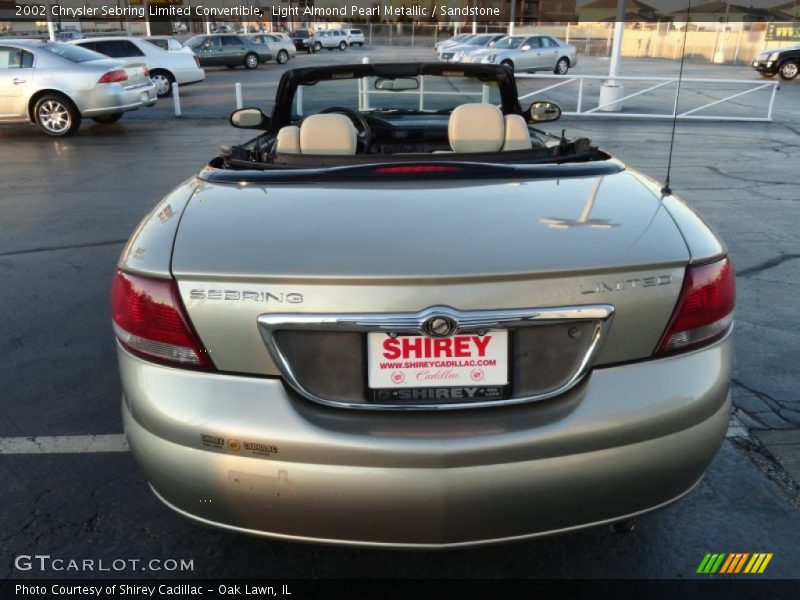 Light Almond Pearl Metallic / Sandstone 2002 Chrysler Sebring Limited Convertible