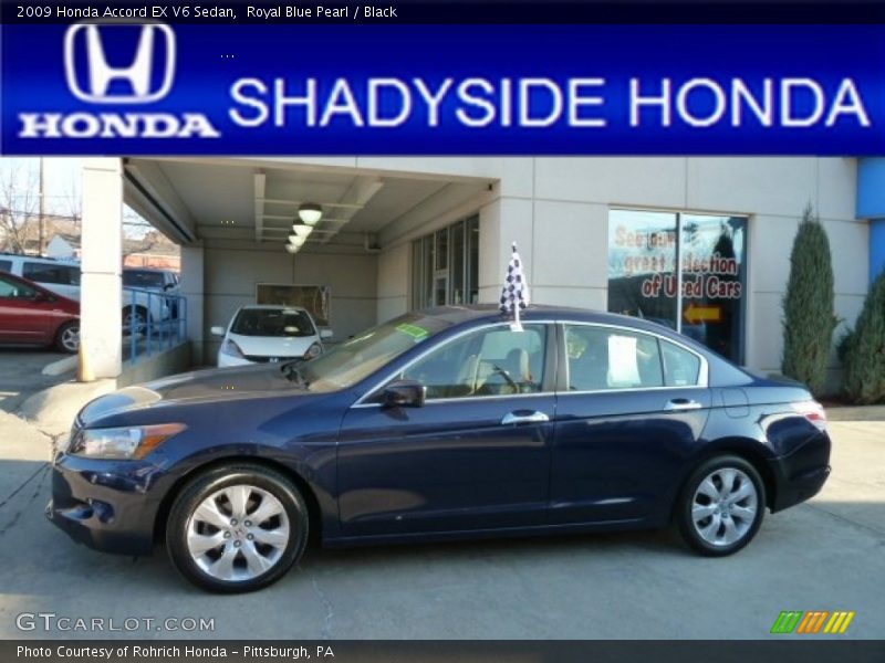 Royal Blue Pearl / Black 2009 Honda Accord EX V6 Sedan