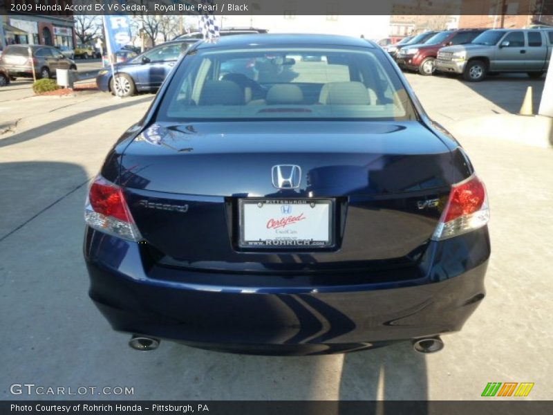 Royal Blue Pearl / Black 2009 Honda Accord EX V6 Sedan