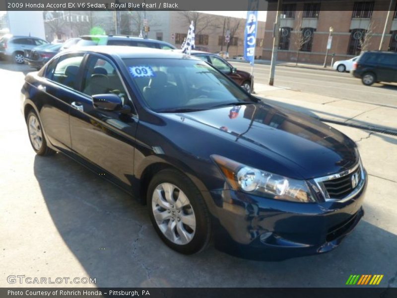 Royal Blue Pearl / Black 2009 Honda Accord EX V6 Sedan