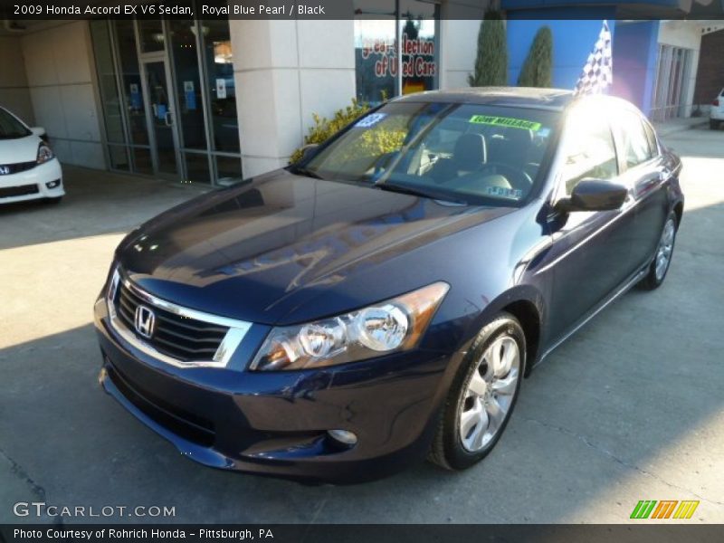 Royal Blue Pearl / Black 2009 Honda Accord EX V6 Sedan