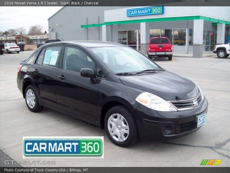Super Black / Charcoal 2010 Nissan Versa 1.8 S Sedan