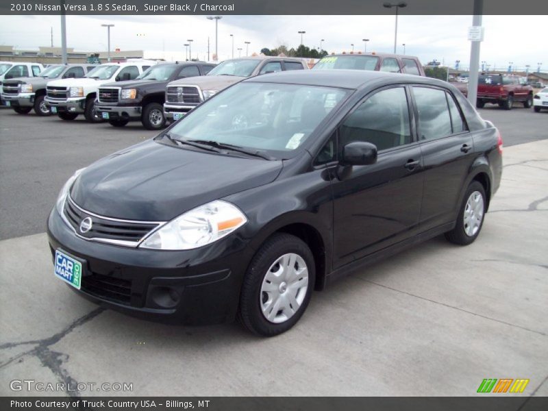 Super Black / Charcoal 2010 Nissan Versa 1.8 S Sedan