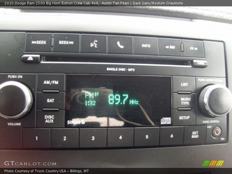 Audio System of 2010 Ram 2500 Big Horn Edition Crew Cab 4x4