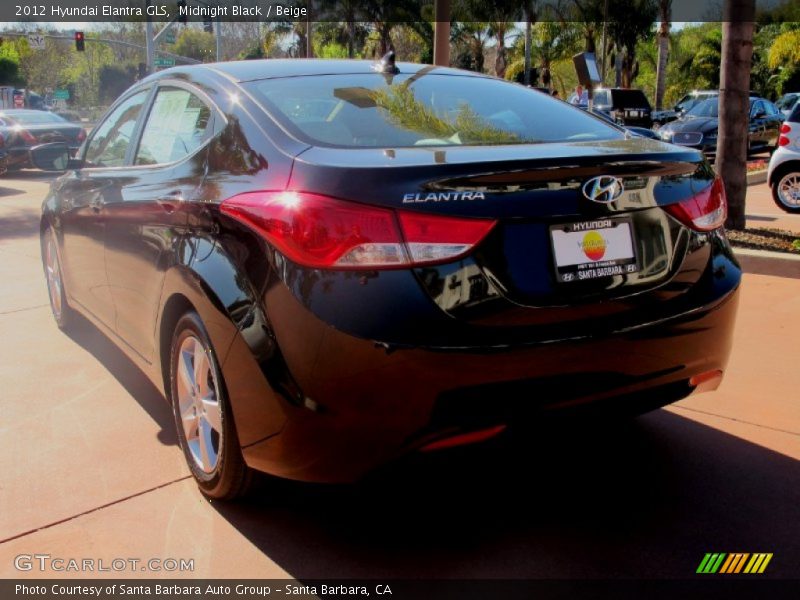 Midnight Black / Beige 2012 Hyundai Elantra GLS