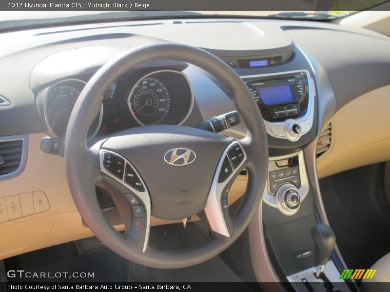 Midnight Black / Beige 2012 Hyundai Elantra GLS