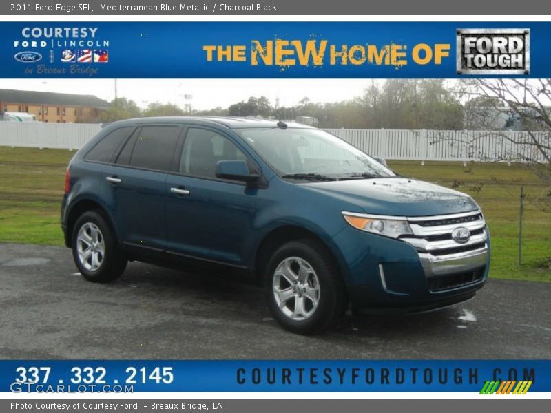Mediterranean Blue Metallic / Charcoal Black 2011 Ford Edge SEL