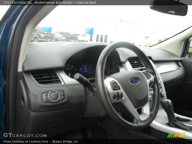 Mediterranean Blue Metallic / Charcoal Black 2011 Ford Edge SEL