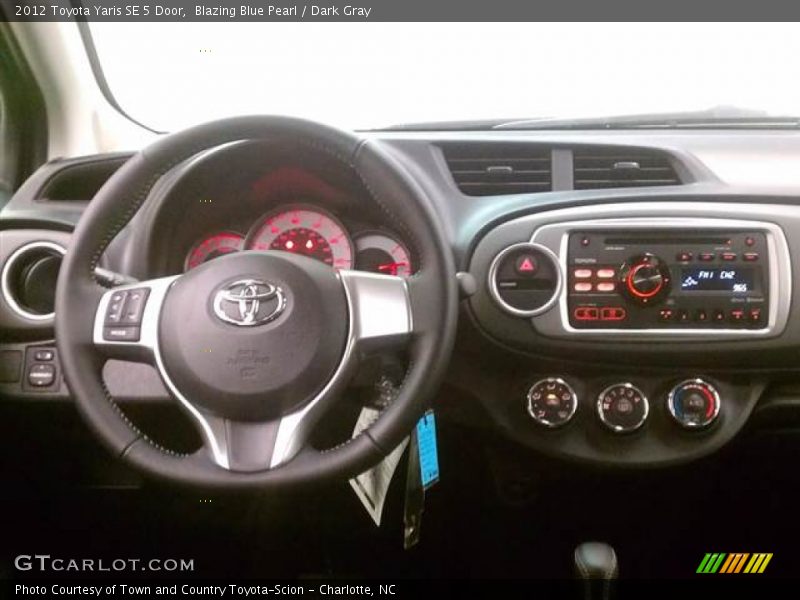 Blazing Blue Pearl / Dark Gray 2012 Toyota Yaris SE 5 Door