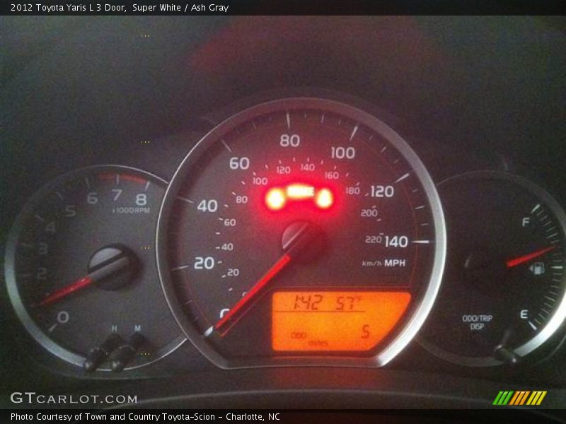 Super White / Ash Gray 2012 Toyota Yaris L 3 Door