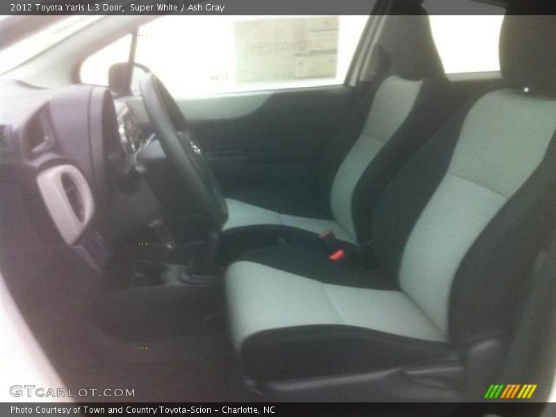 Super White / Ash Gray 2012 Toyota Yaris L 3 Door