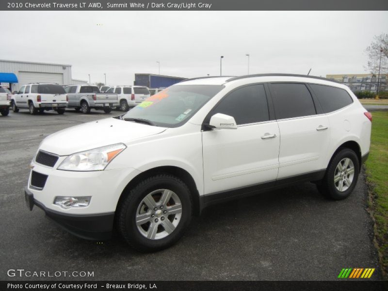 Summit White / Dark Gray/Light Gray 2010 Chevrolet Traverse LT AWD