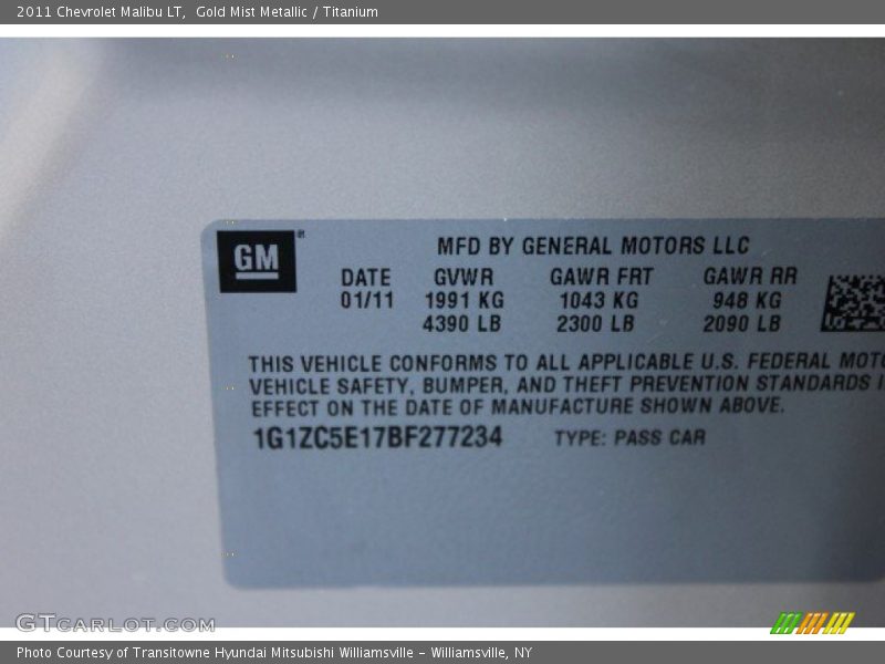 Gold Mist Metallic / Titanium 2011 Chevrolet Malibu LT