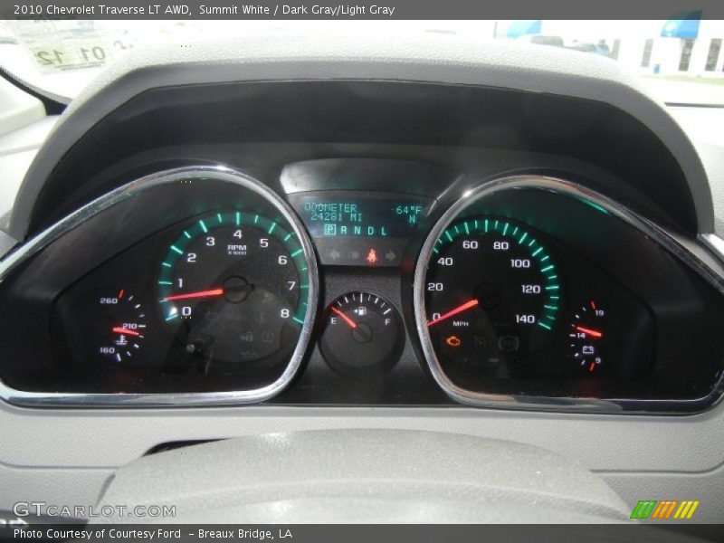 Summit White / Dark Gray/Light Gray 2010 Chevrolet Traverse LT AWD
