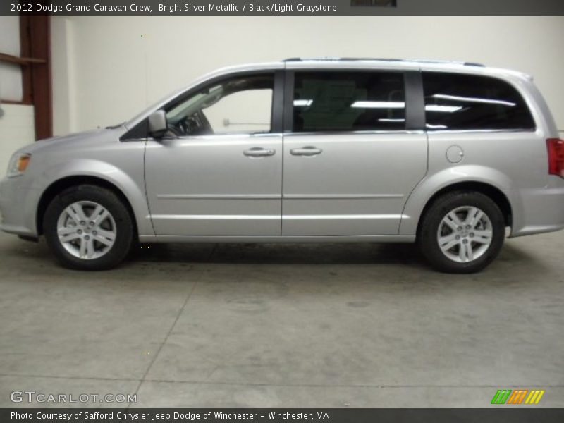 Bright Silver Metallic / Black/Light Graystone 2012 Dodge Grand Caravan Crew