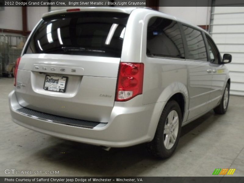 Bright Silver Metallic / Black/Light Graystone 2012 Dodge Grand Caravan Crew