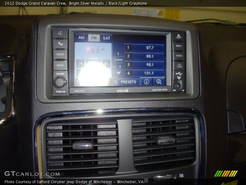 Bright Silver Metallic / Black/Light Graystone 2012 Dodge Grand Caravan Crew