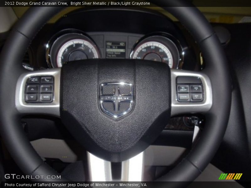 Bright Silver Metallic / Black/Light Graystone 2012 Dodge Grand Caravan Crew