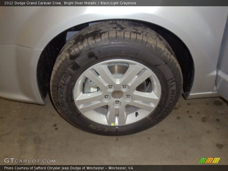 Bright Silver Metallic / Black/Light Graystone 2012 Dodge Grand Caravan Crew