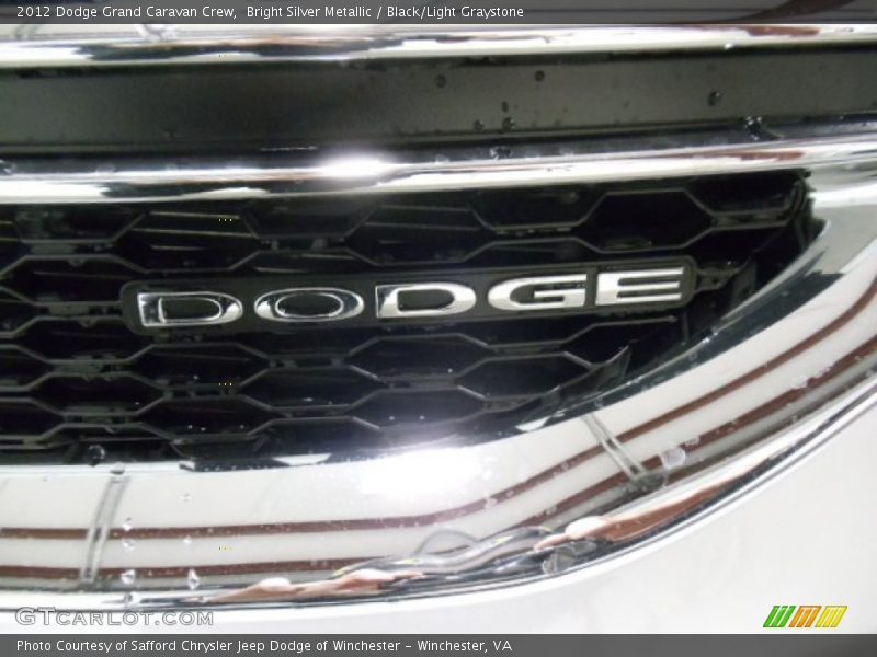 Bright Silver Metallic / Black/Light Graystone 2012 Dodge Grand Caravan Crew