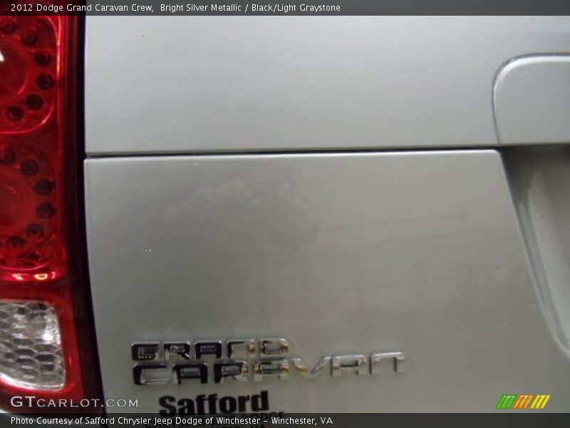 Bright Silver Metallic / Black/Light Graystone 2012 Dodge Grand Caravan Crew
