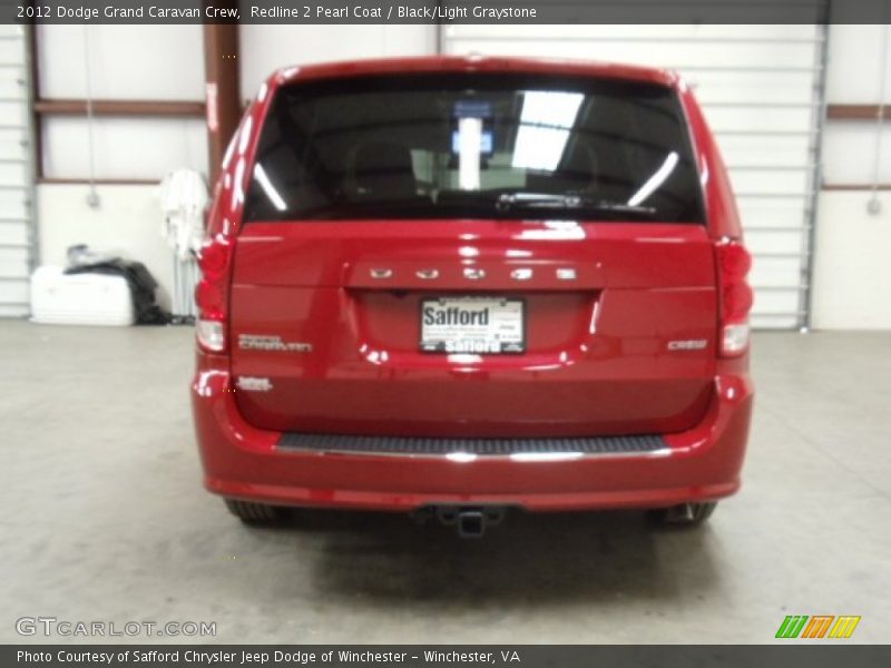 Redline 2 Pearl Coat / Black/Light Graystone 2012 Dodge Grand Caravan Crew
