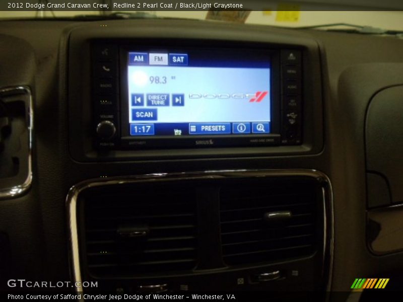 Redline 2 Pearl Coat / Black/Light Graystone 2012 Dodge Grand Caravan Crew