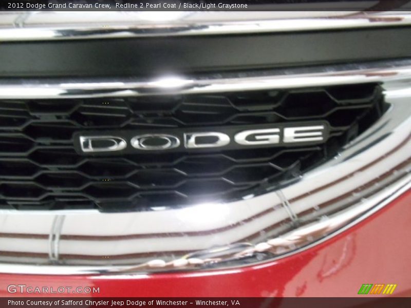 Redline 2 Pearl Coat / Black/Light Graystone 2012 Dodge Grand Caravan Crew