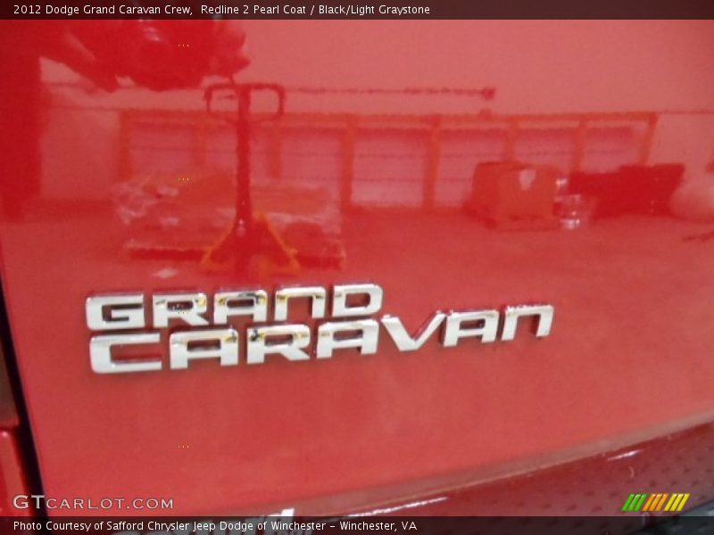 Redline 2 Pearl Coat / Black/Light Graystone 2012 Dodge Grand Caravan Crew