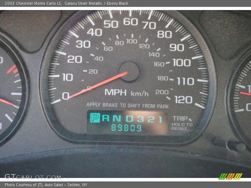 Galaxy Silver Metallic / Ebony Black 2003 Chevrolet Monte Carlo LS