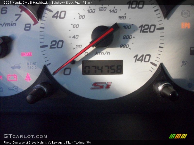 Nighthawk Black Pearl / Black 2005 Honda Civic Si Hatchback